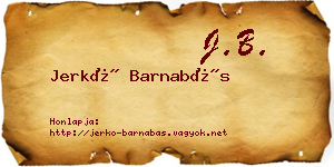 Jerkó Barnabás névjegykártya